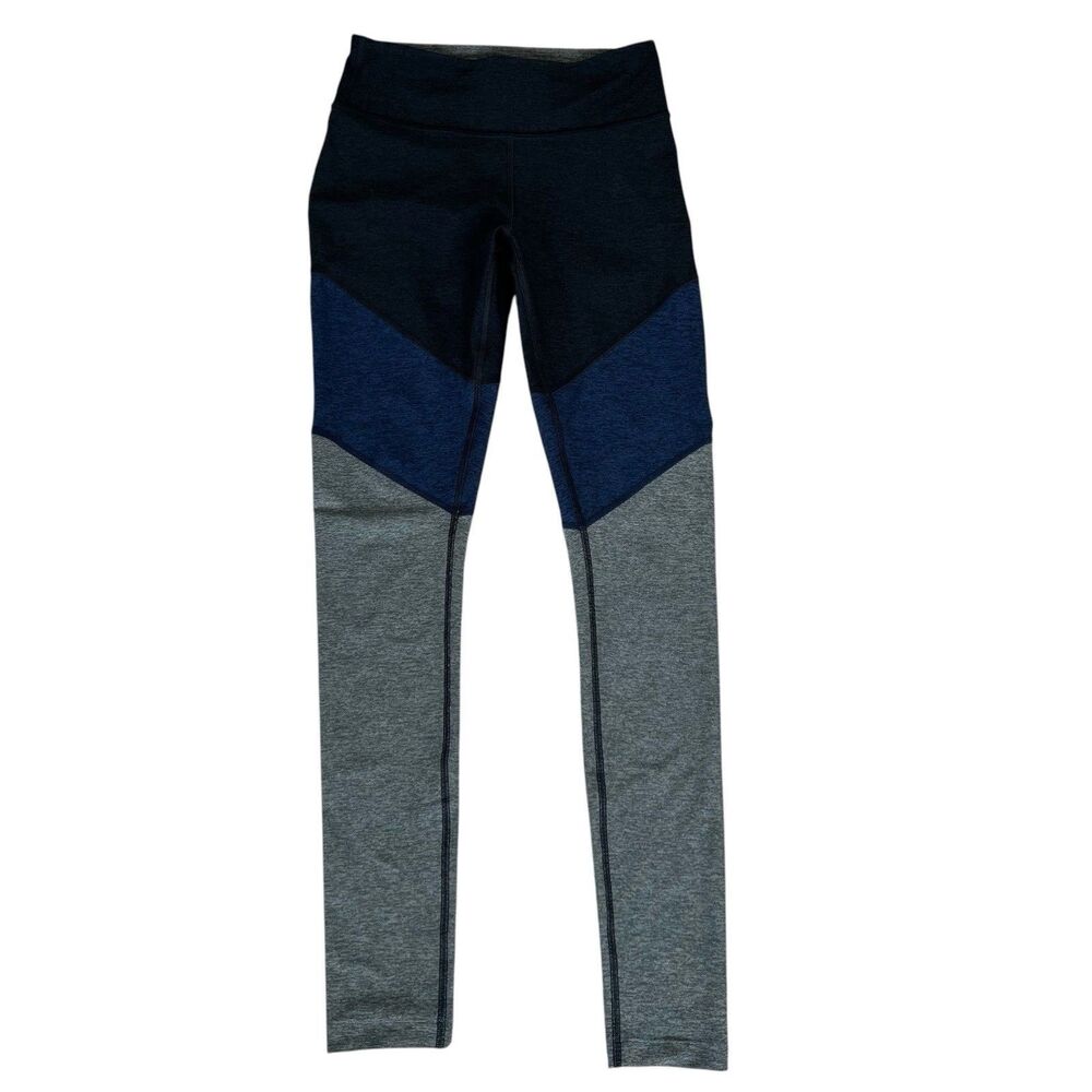 Outdoor Voices Womens Blue Leggings S Color Block Stretch Athletic Yoga Workout